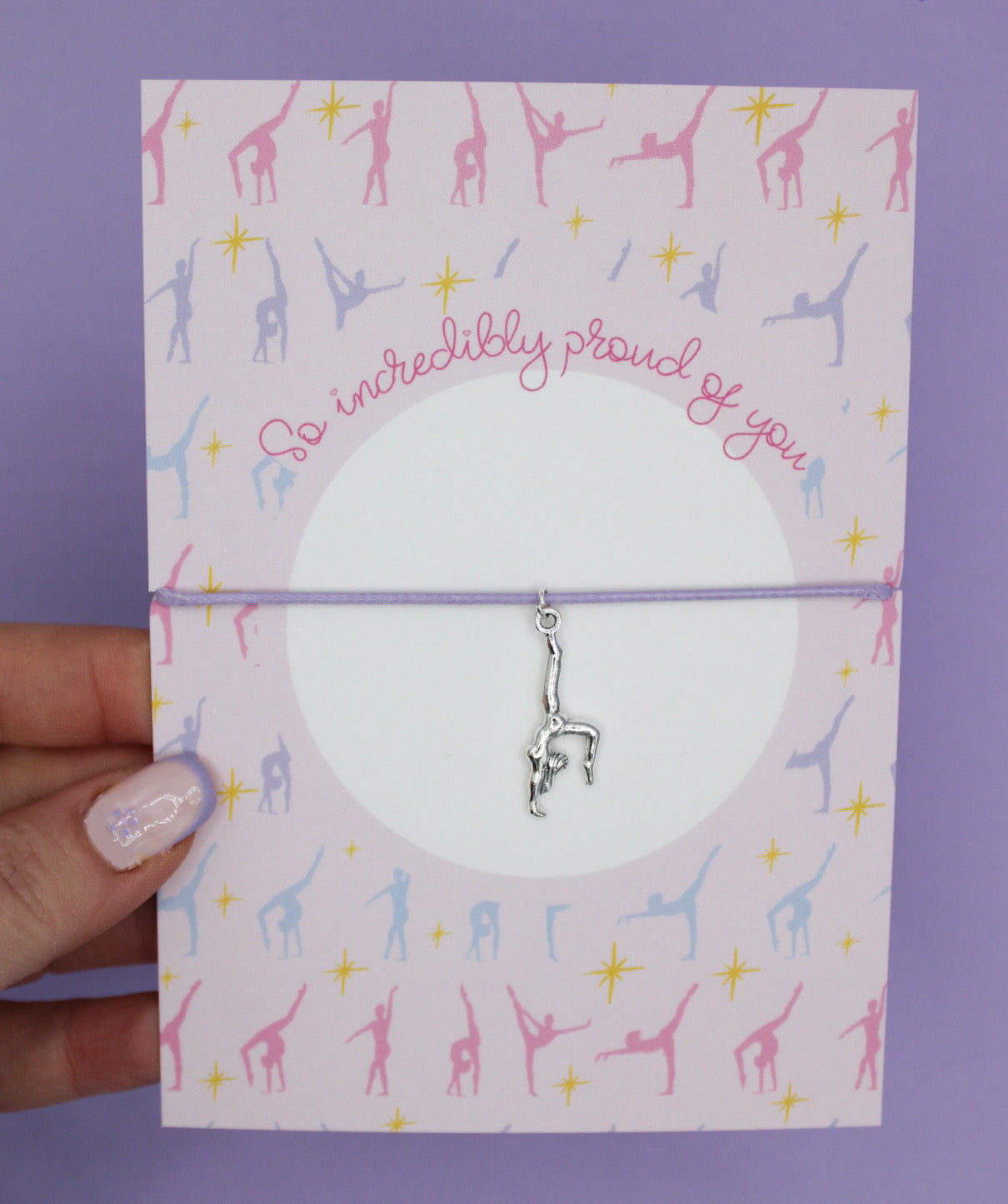 Gymnast Postcard & Bracelet