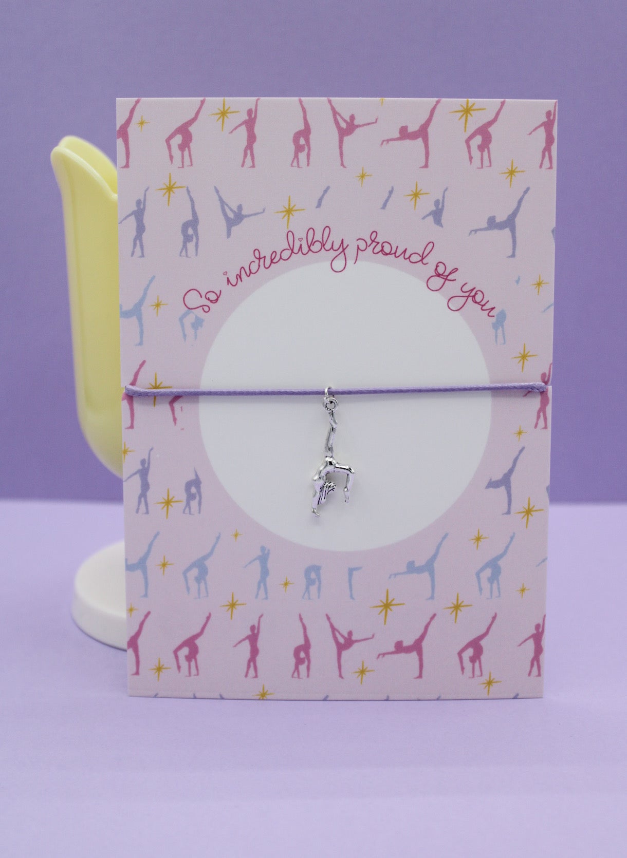 Gymnast Postcard & Bracelet