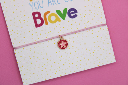 You Are So Brave Rainbow Star Postcard & Bracelet