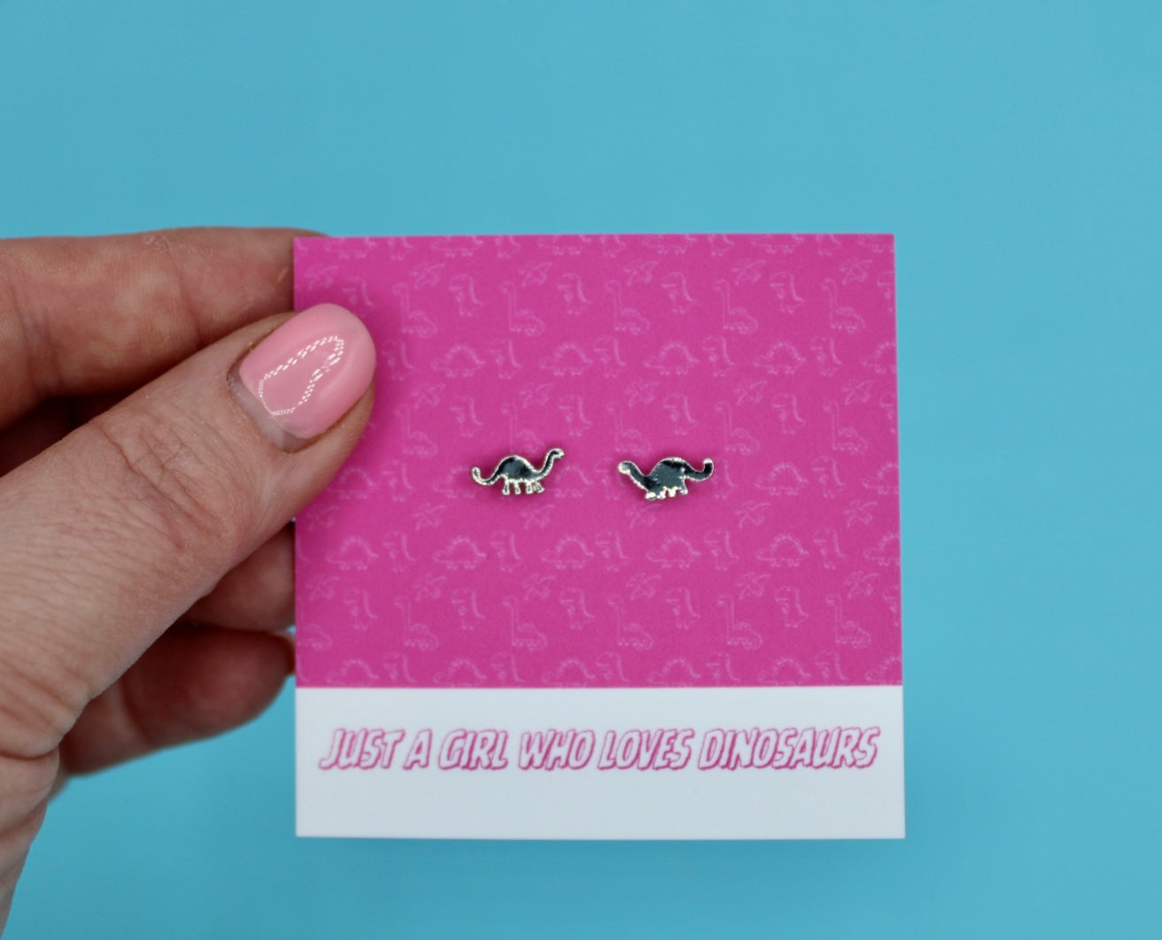 Dinosaur Lover - Silver Stud Earrings