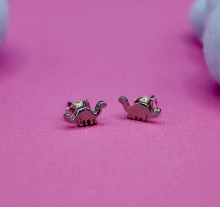 Dinosaur Lover - Silver Stud Earrings