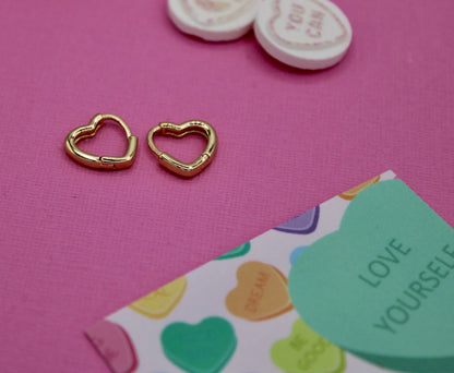 Love Heart - Gold Huggies