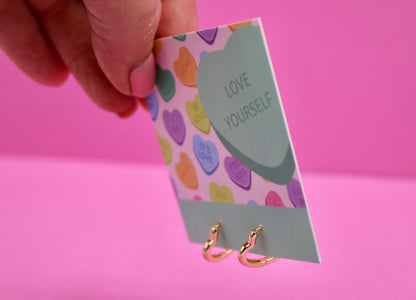 Love Heart - Gold Huggies