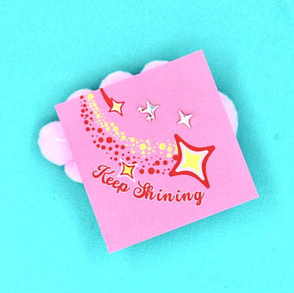 Keep Shining - Silver Stud Earrings